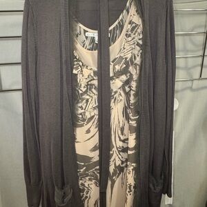 LC Lauren Conrad Gray & Blush 2 piece dress.